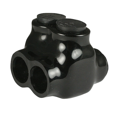 Asi Dual Sided Multi Tap Connector for 6 - 3/0 AWG, 2 Port, 600V, Black AICD3-0-2